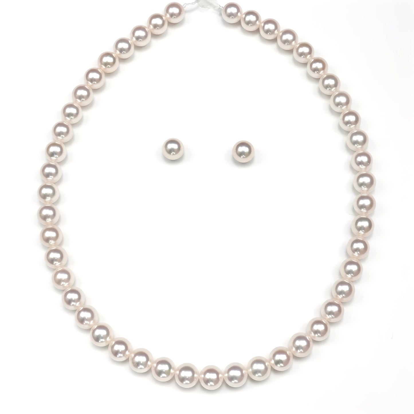 オーロラ花珠真珠ネックレス+ピアス(イヤリング)セット(8.5〜9.0mm) 真珠科学研究所|花珠鑑別鑑定書付 PNE85-花珠-SS-…577