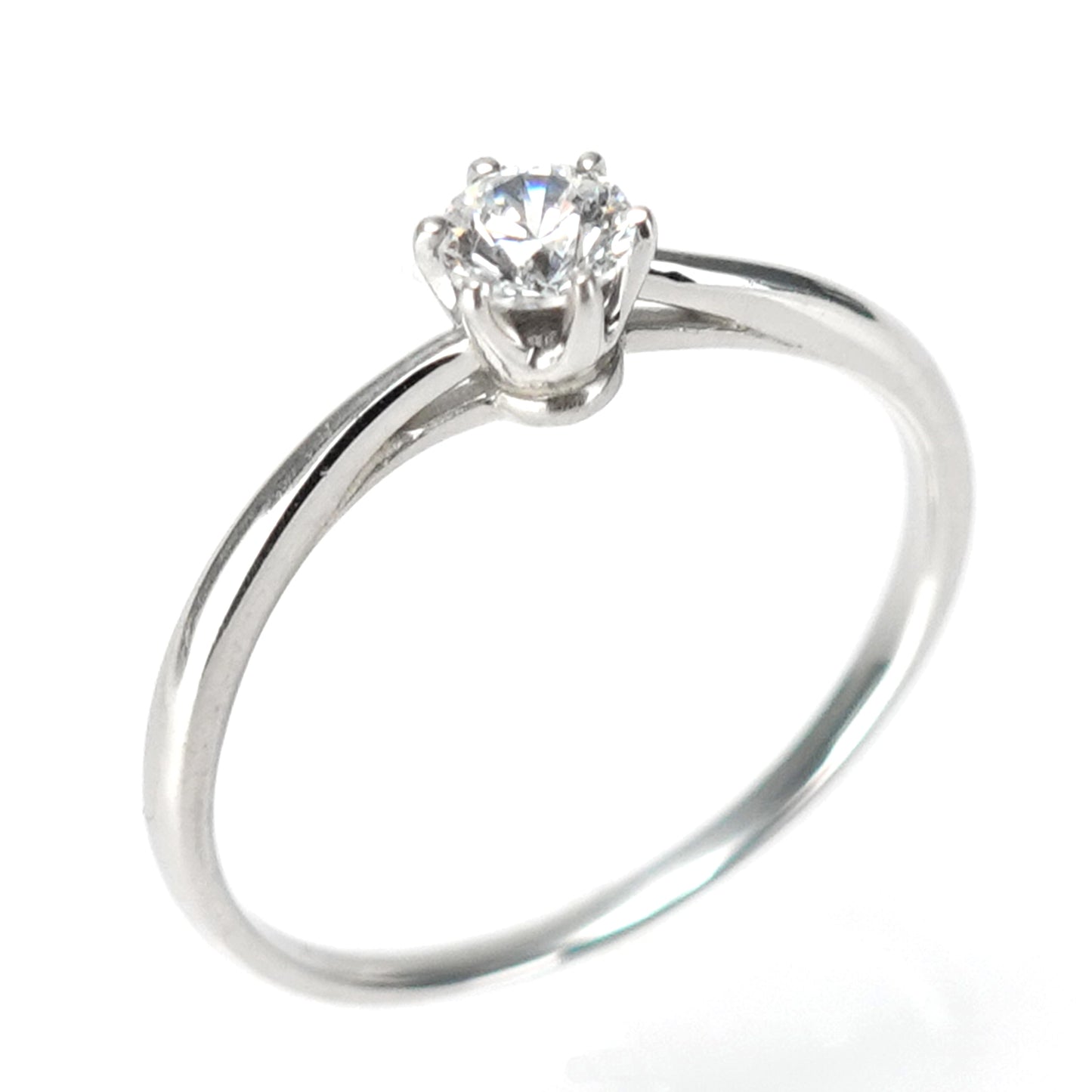 婚約指輪 上品な浅いSラインのハードプラチナリング EHa04-0.18ct,G,SI2,G-Pt900H
