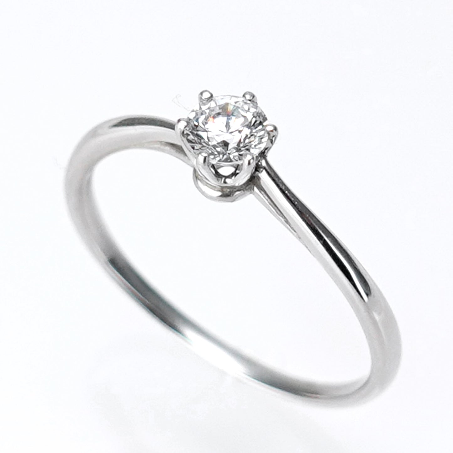 婚約指輪 上品な浅いSラインのハードプラチナリング EHa04-0.18ct,G,SI2,G-Pt900H