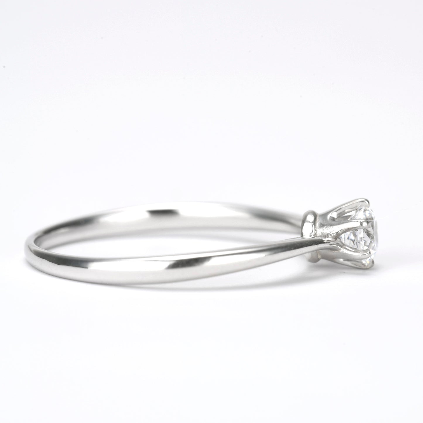 婚約指輪 上品な浅いSラインのハードプラチナリング EHa04-0.18ct,G,SI2,G-Pt900H