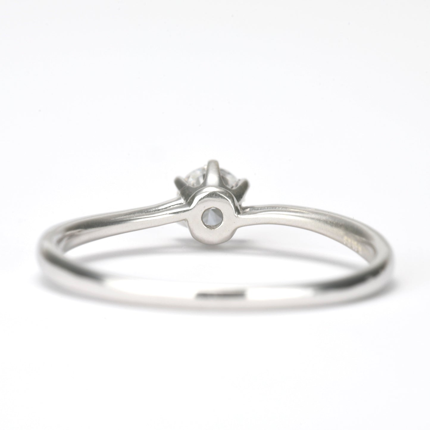 婚約指輪 上品な浅いSラインのハードプラチナリング EHa04-0.18ct,G,SI2,G-Pt900H