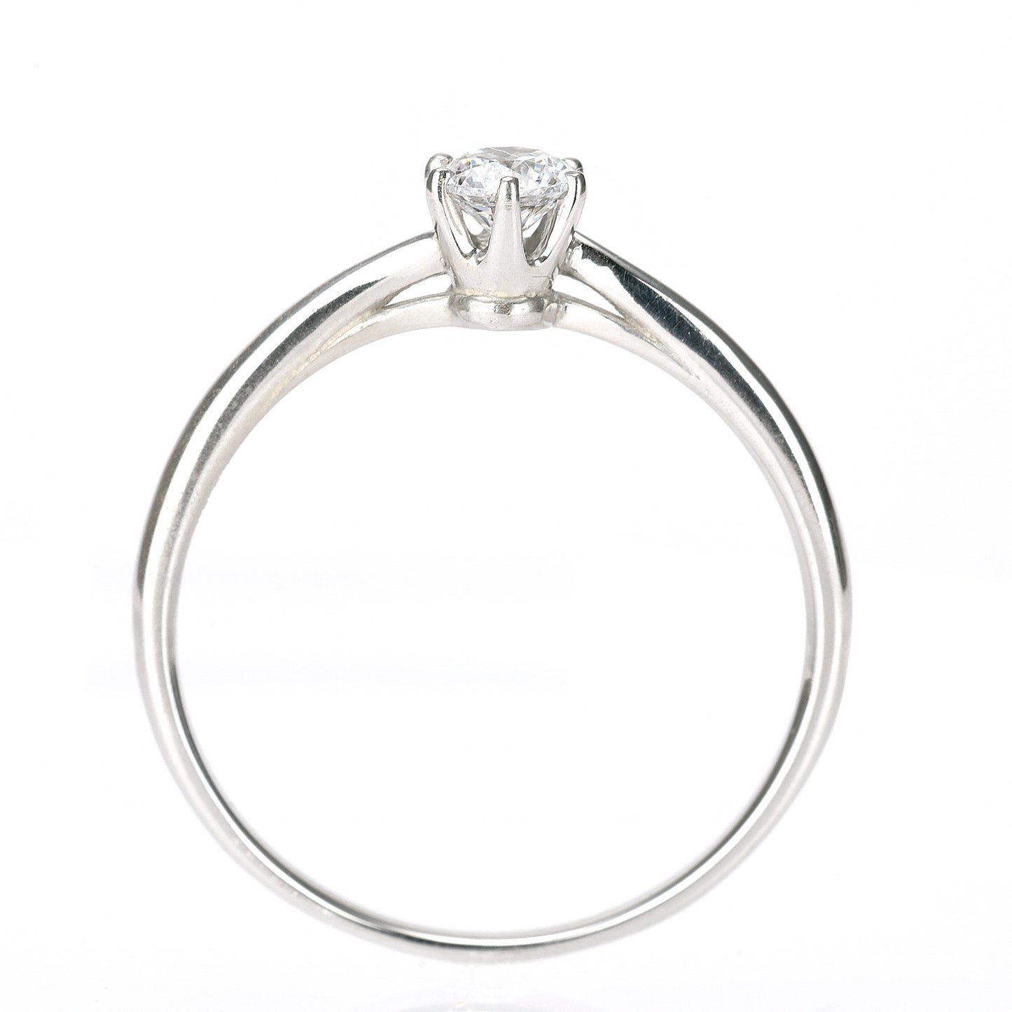 婚約指輪 上品な浅いSラインのハードプラチナリング EHa04-0.18ct,G,SI2,G-Pt900H