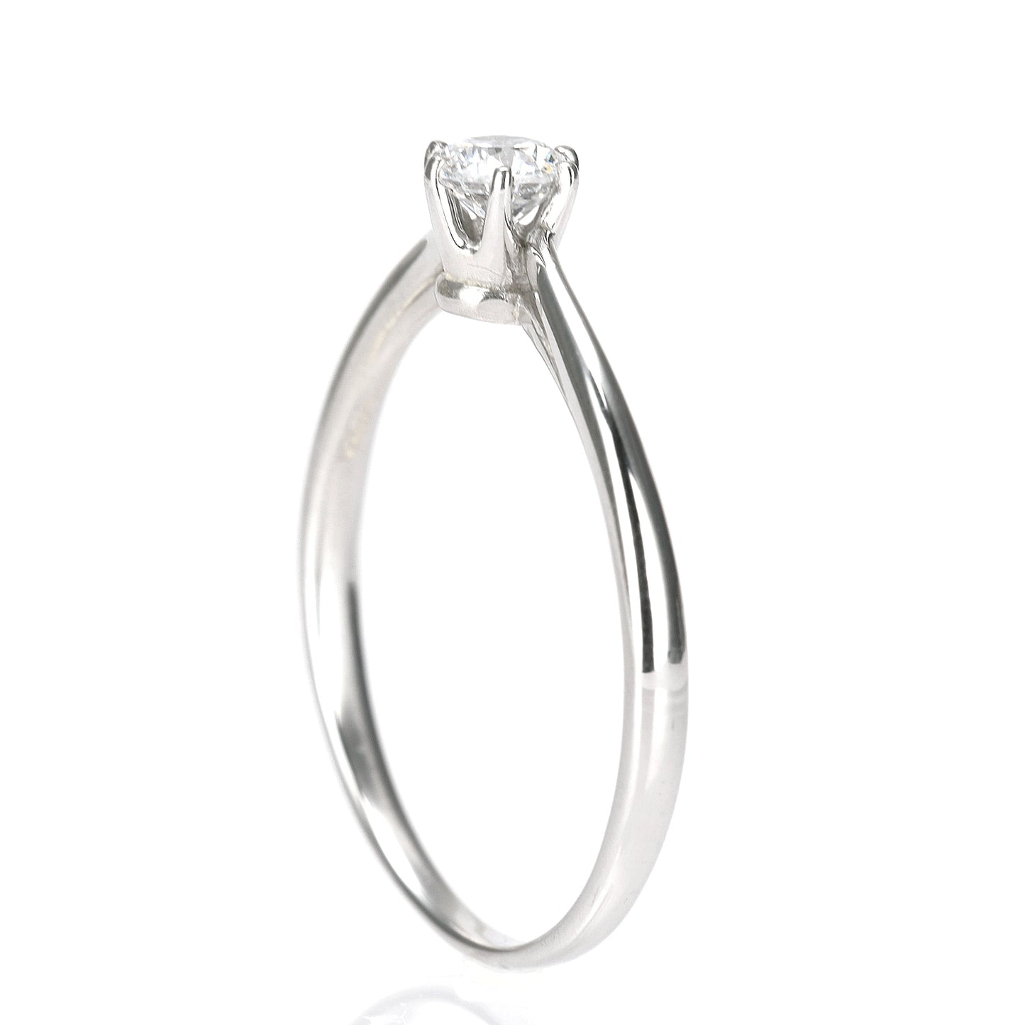 婚約指輪 上品な浅いSラインのハードプラチナリング EHa04-0.18ct,G,SI2,G-Pt900H