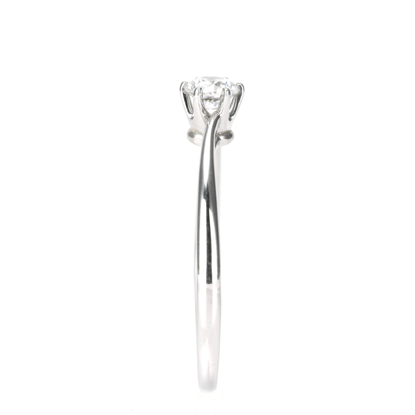 婚約指輪 上品な浅いSラインのハードプラチナリング EHa04-0.18ct,G,SI2,G-Pt900H