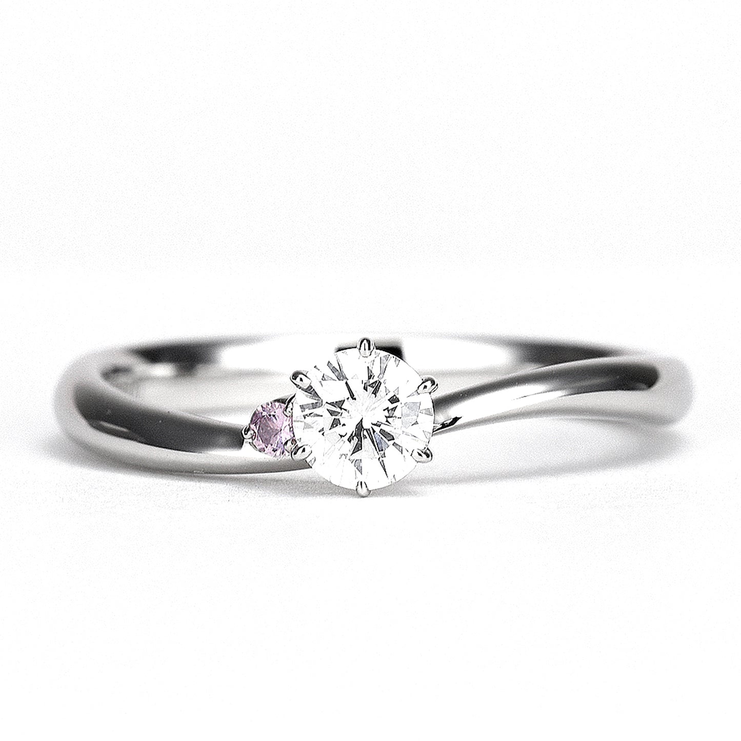 緩やかなカーブデザインが人気のリングセット 結婚指輪は変形やキズに強いプラチナ鍛造リング BsEHa02ps-TZ003-004-Pt-0.20,F,VS2,3EX,HC