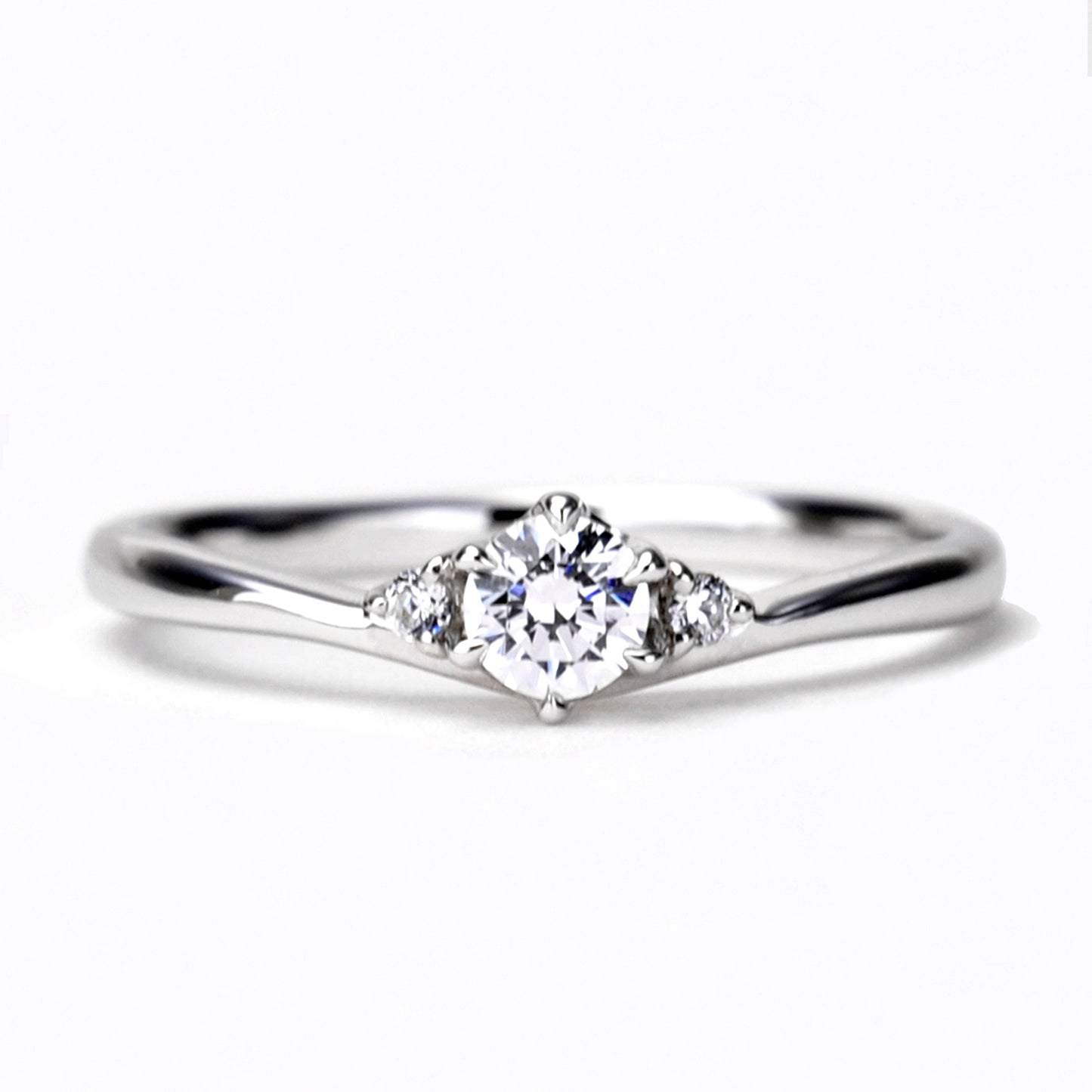 緩やかなV字が人気のブライダルリングセット 結婚指輪にピンクダイヤを使用 BsHaPE02n-TRM213p1-214-0.20ct,D,VS2,3EX,HC