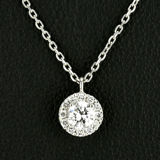 ダイヤモンドペンダント 高品質H&Cメレダイヤで取り巻いた上品なフラワーデザイン、プラチナ製 JR-P124h-0.20,D,VS2,3EX,HC-Pt