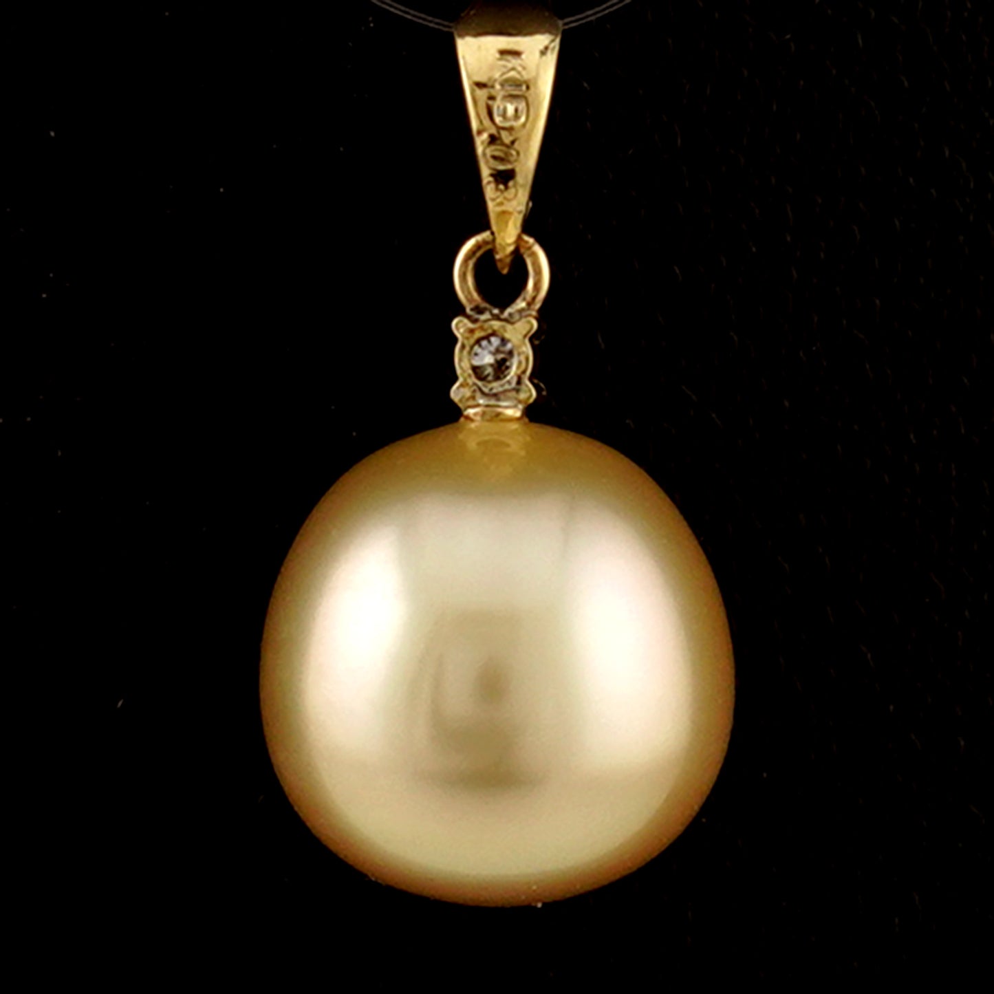 白蝶真珠ゴールデンパールペンダントトップ-高品質12.4-12.8mm-K18YG PHSS-TG05022106