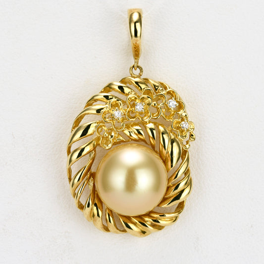 南洋白蝶ゴールデンパールペンダントトップK18  PH-SCG12.8-TG05022105