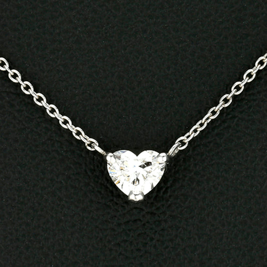 プラチナ製ダイヤモンドペンダント ハート型のブリリアントカットダイヤモンドを使用 PN-D-0.285ct,H