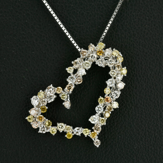 カラーダイヤモンドペンダント ハートデザインでカラーダイヤモンドを1.00ct贅沢に使ったペンダント PD071986