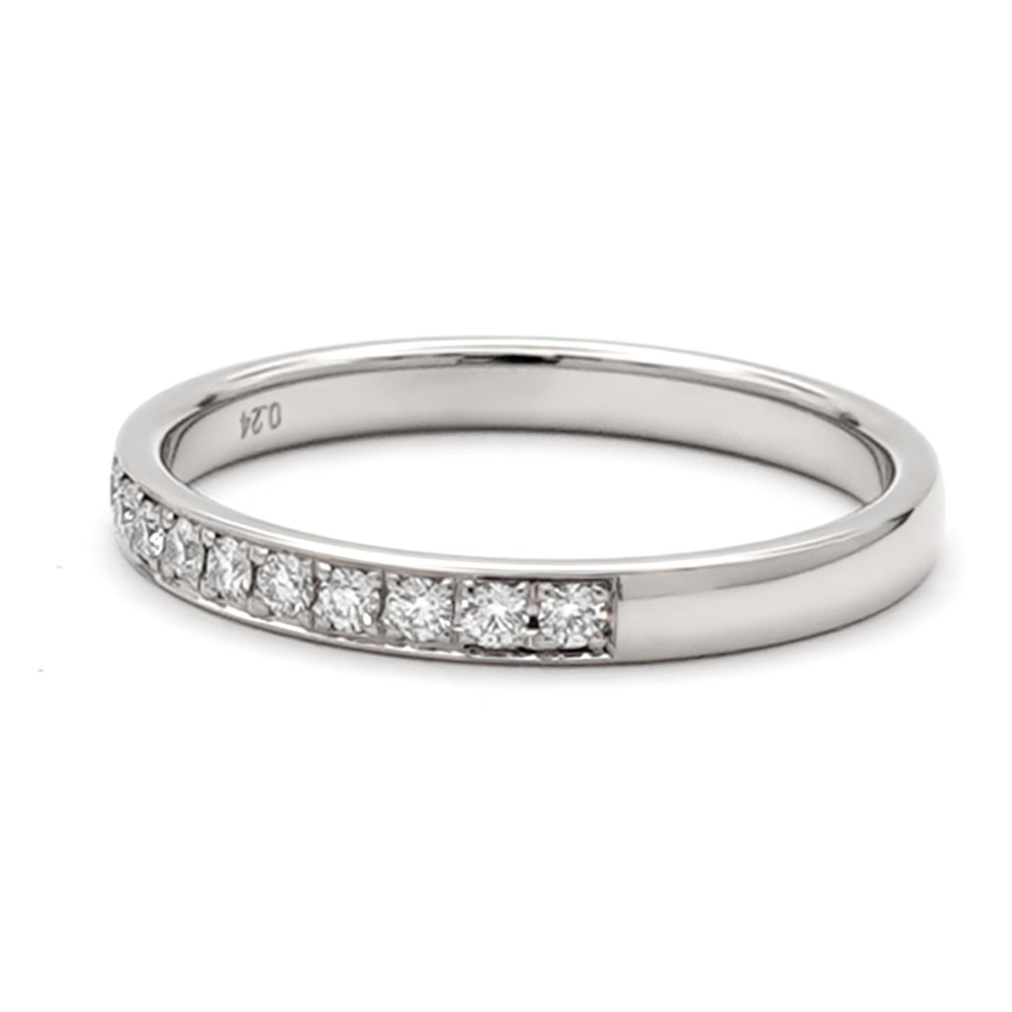 【鍛造/結婚指輪ペア】ハーフエタニティリング 高品質ダイヤモンドを使用(Pt900)変形やキズに非常に強い鍛造製法の指輪 MpKK-HE-H23GVS-KK80-25-Pt