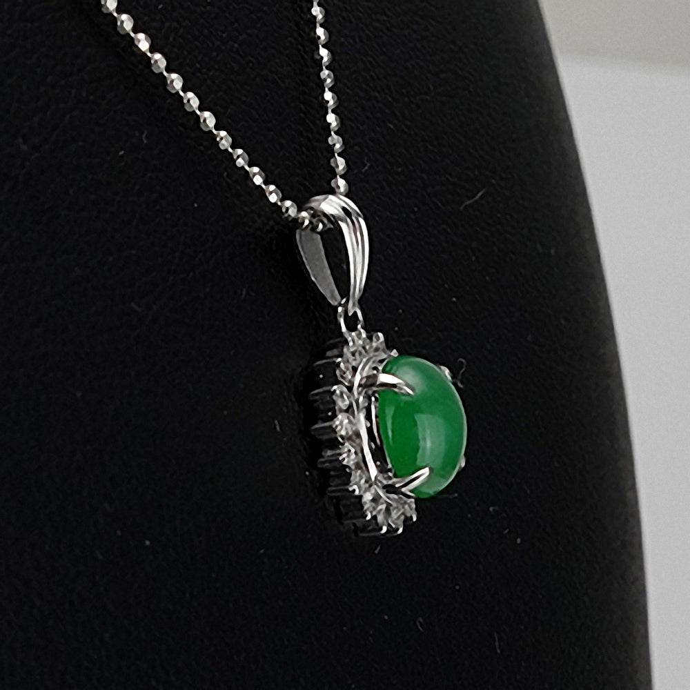 翡翠(ヒスイ)ペンダント PN-Hs-Pt-1.95ct-D0.22