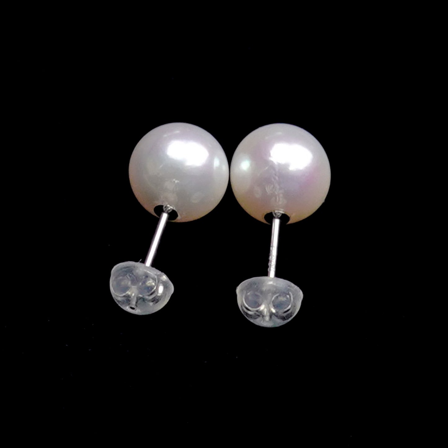 パールピアス 色照りの良いピンク系のキレイな真珠 PE-Pa-8.1mm-Pt900-Sa26051701