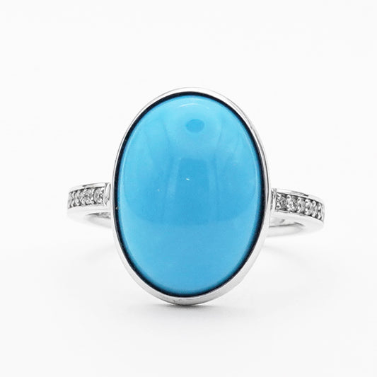 トルコ石リング  きれいな水色の上品な指輪 RTU-Pt-OZ21022502