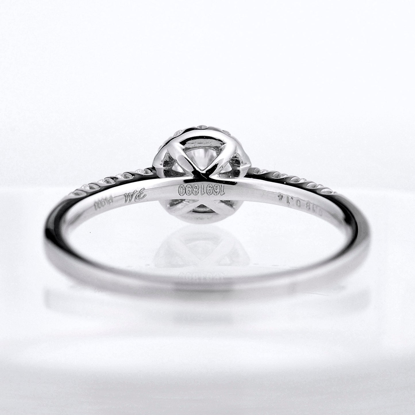 フラワーデザインの高品質婚約指輪 H&Cメレダイヤモンドをふんだんに使用した上品なハードプラチナリング ER115h-PtH-0.20ct,D,VS2,3EX,HC