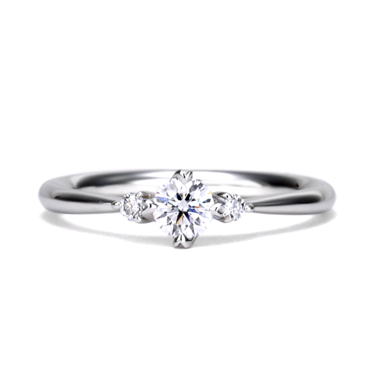 婚約指輪 ハート型の爪が個性的なダイヤモンドリング ES1-117n-0.20ct,F,SI2,VG~