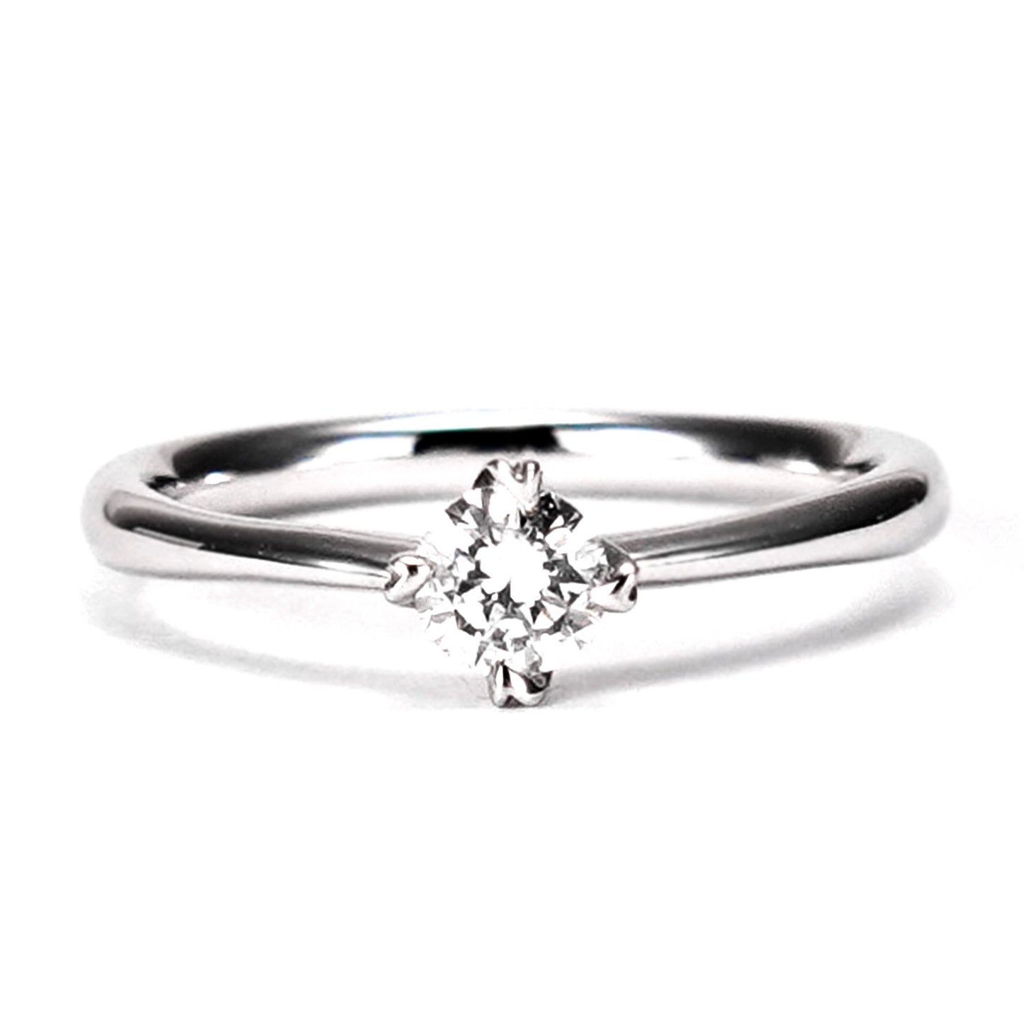 婚約指輪 ハート型の爪が個性的な高品質ダイヤモンドリング ES1-49-0.20ct,F,VS2,3EX,HC