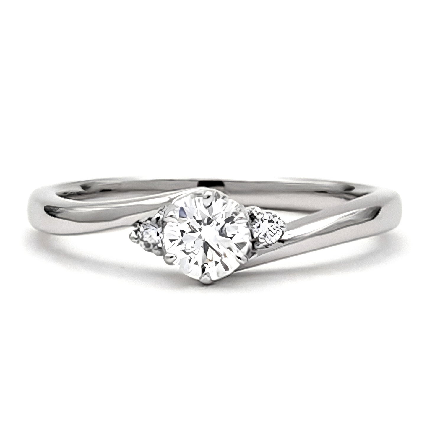 婚約指輪 H&Cメレダイヤを使った高級感のあるダイヤモンドリング ETOE-082h-0.20,D,VS2,3EX,HC-Pt900