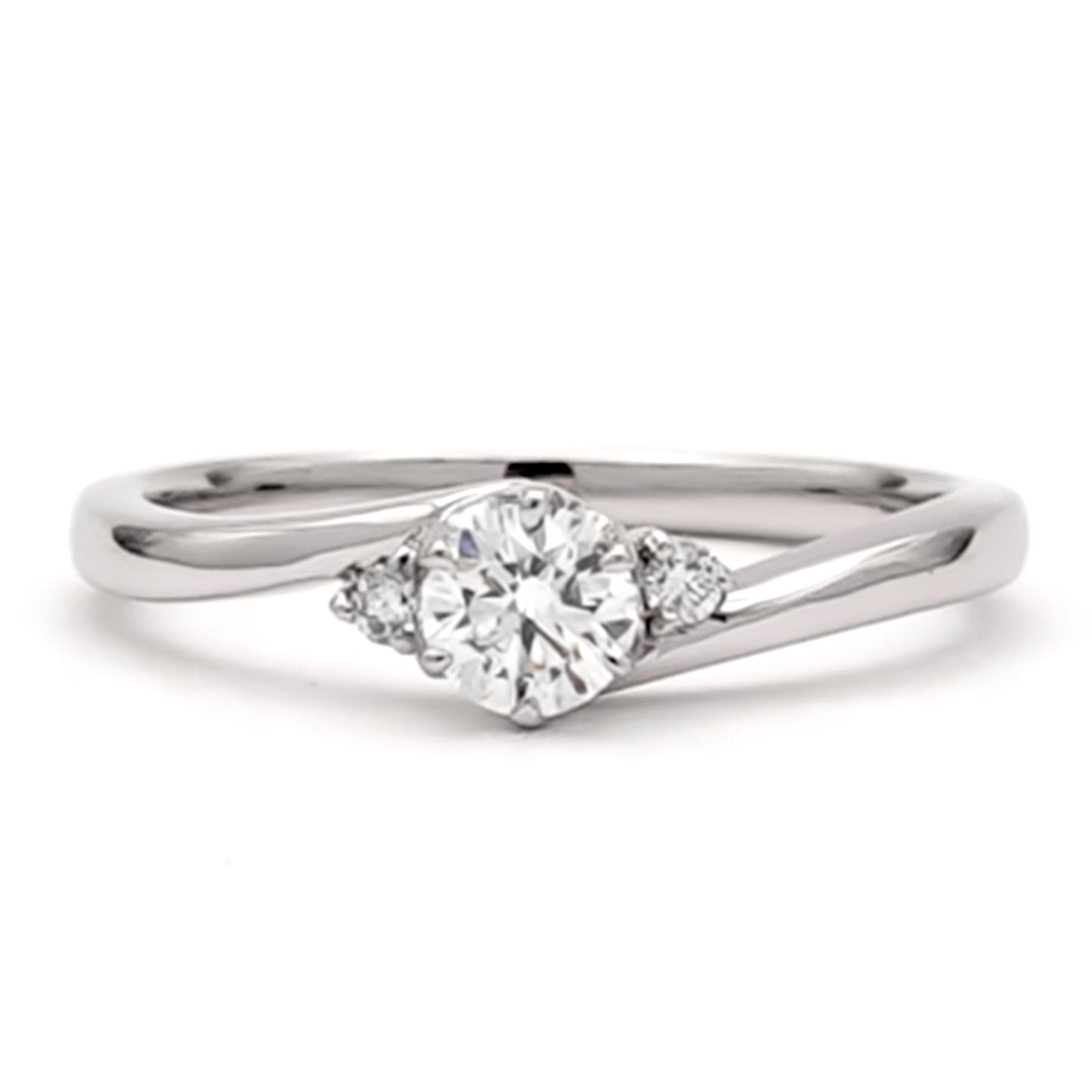 婚約指輪 H&Cメレダイヤを使った高級感のあるダイヤモンドリング ETOE-082h-0.20,D,VS2,3EX,HC-Pt900