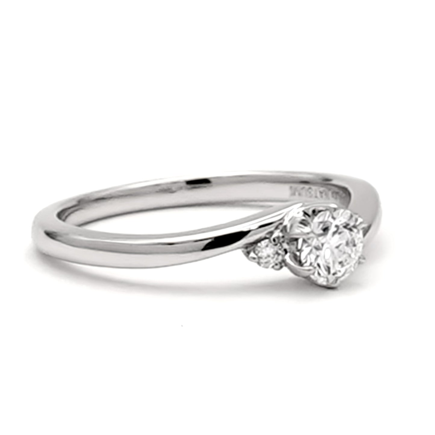 婚約指輪 H&Cメレダイヤを使った高級感のあるダイヤモンドリング ETOE-082h-0.20,D,VS2,3EX,HC-Pt900