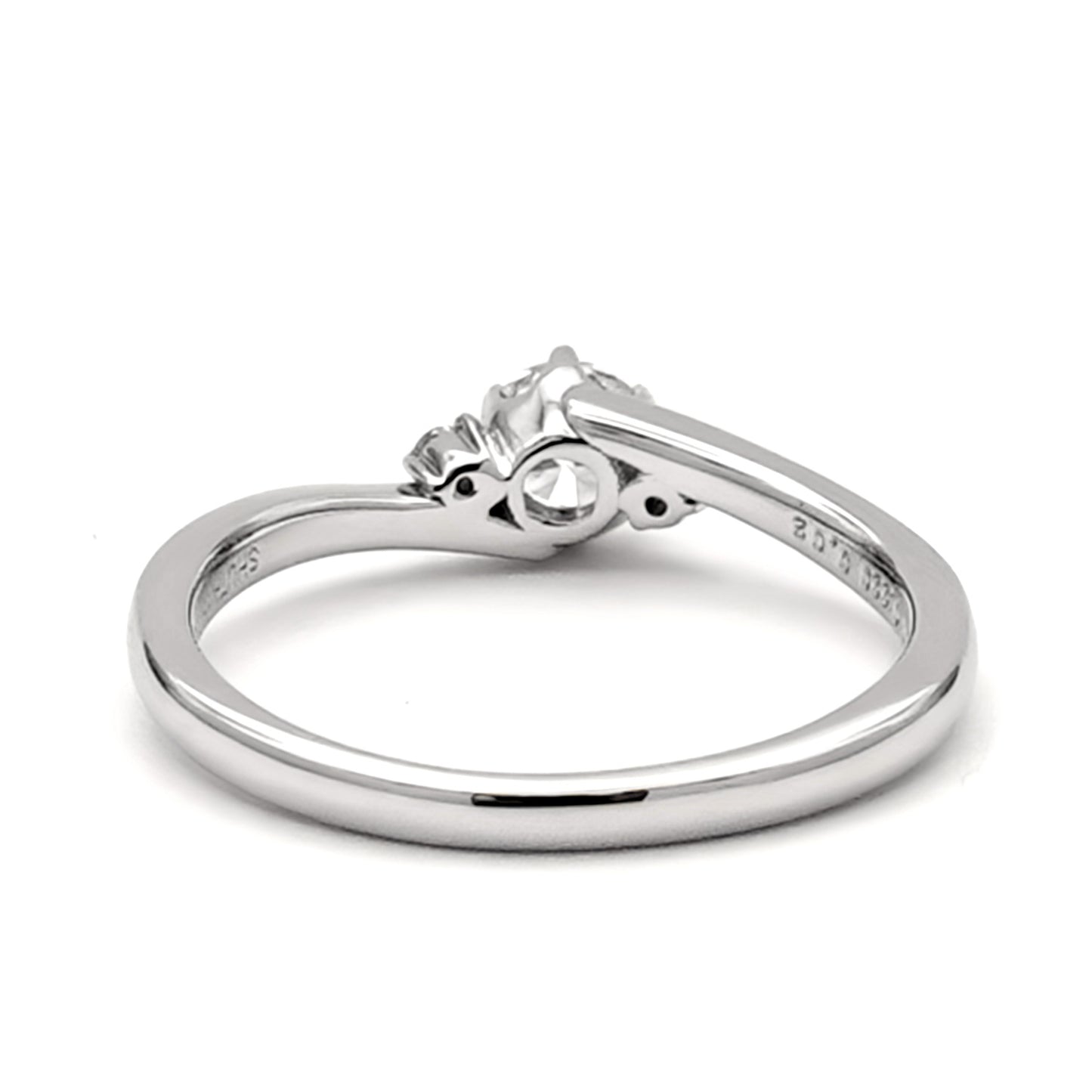 婚約指輪 H&Cメレダイヤを使った高級感のあるダイヤモンドリング ETOE-082h-0.20,D,VS2,3EX,HC-Pt900