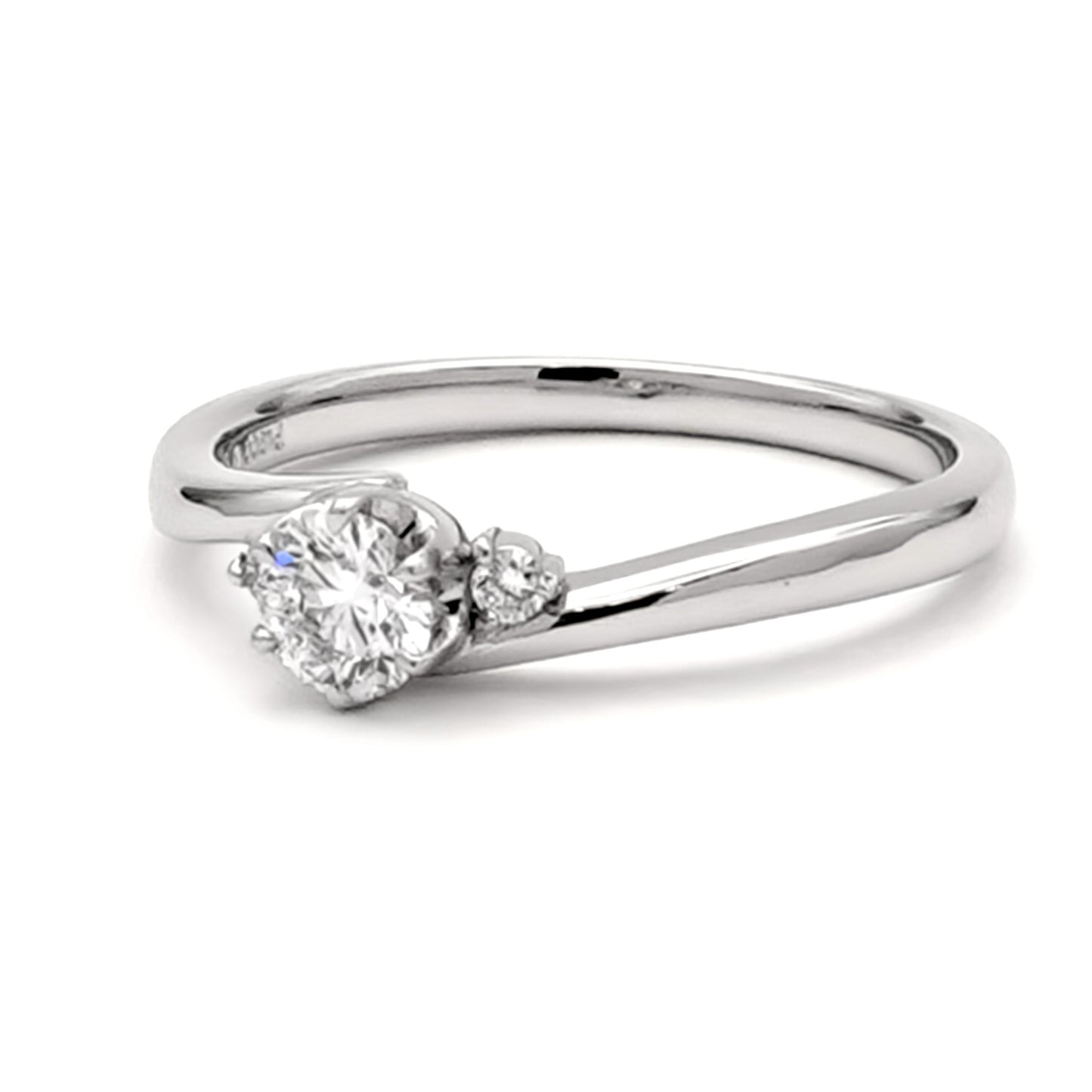 婚約指輪 H&Cメレダイヤを使った高級感のあるダイヤモンドリング ETOE-082h-0.20,D,VS2,3EX,HC-Pt900