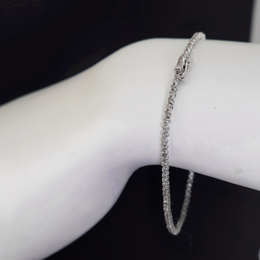 ダイヤモンドテニスブレスレット【1.00ct】 お手頃な上品なデザインのダイヤモンドブレスレットBLD1.00ct-TG08042103-K18WG