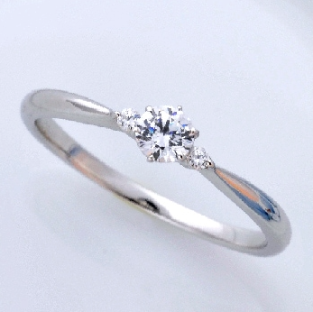 ハードプラチナ製婚約指輪 人気のシンプルデザイン メレダイヤモンドもH&Cカット ENJ116h-0.20ct,D