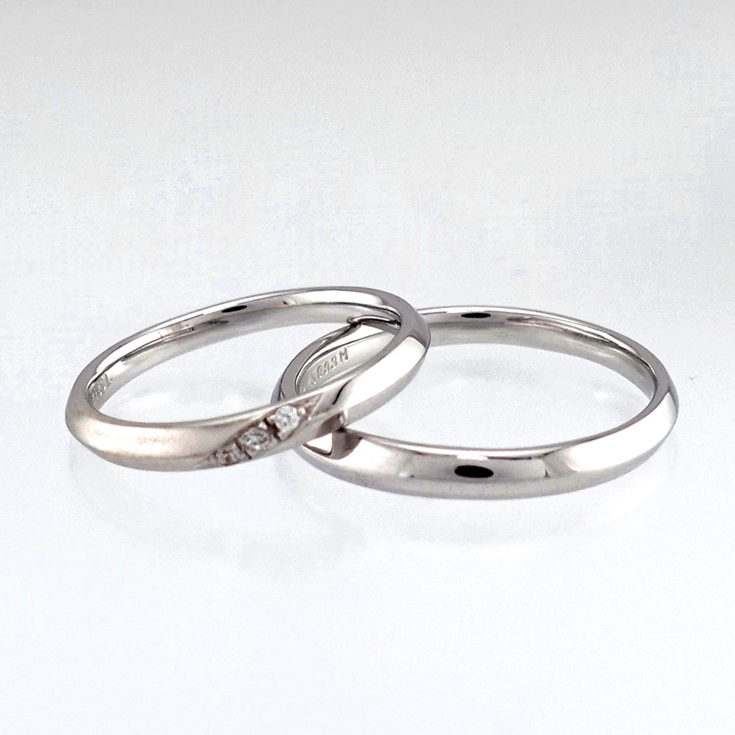 高純度ハードプラチナ結婚指輪ペア（Pt950H）H&Cダイヤを使用した人気のストレートデザイン MpJKR083LhM-Pt950H