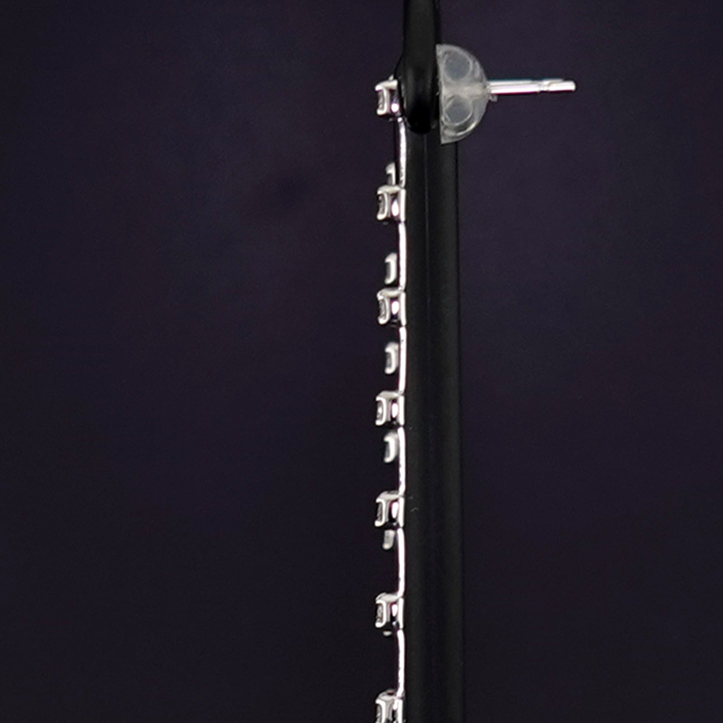 ダイヤモンドピアス 0.52ct-長めの下がリのオシャレなピアス-7.5cmロング PE-D0.52ct/26p-K18WG-7.5cm-1129540-K18WG