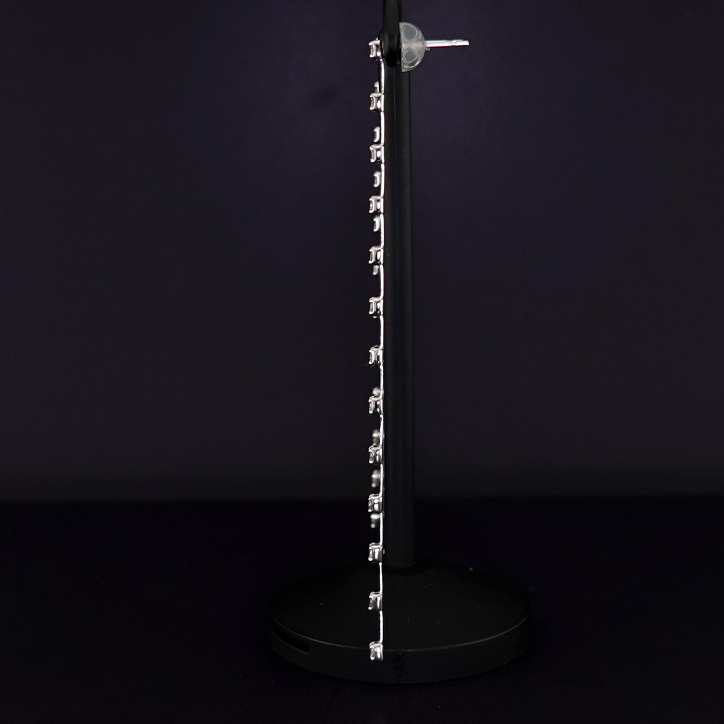 ダイヤモンドピアス 0.52ct-長めの下がリのオシャレなピアス-7.5cmロング PE-D0.52ct/26p-K18WG-7.5cm-1129540-K18WG