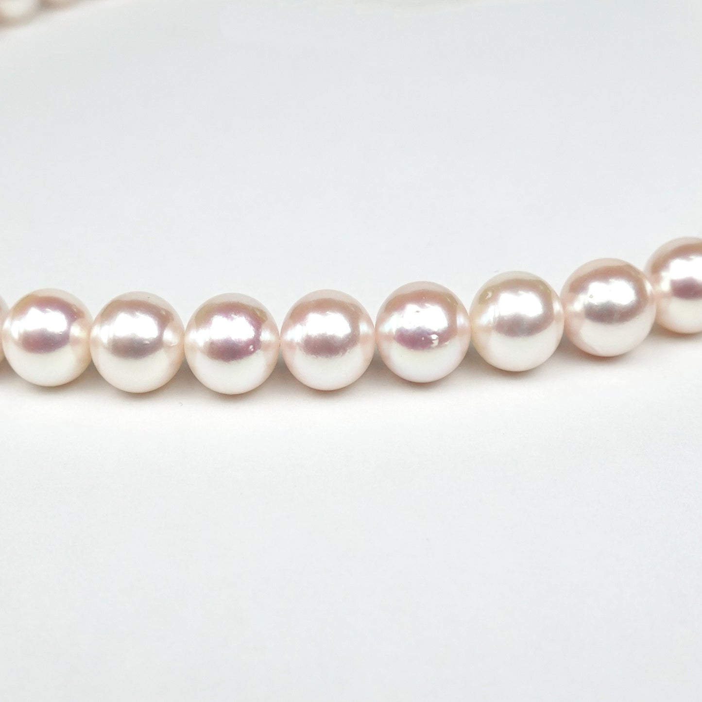 真珠ネックレス＋イヤリング（ピアス）セット-8.5〜9.0mm 花珠に引けを取らないピンク系の色・照りのキレイな真珠 PNE85-OK18072707