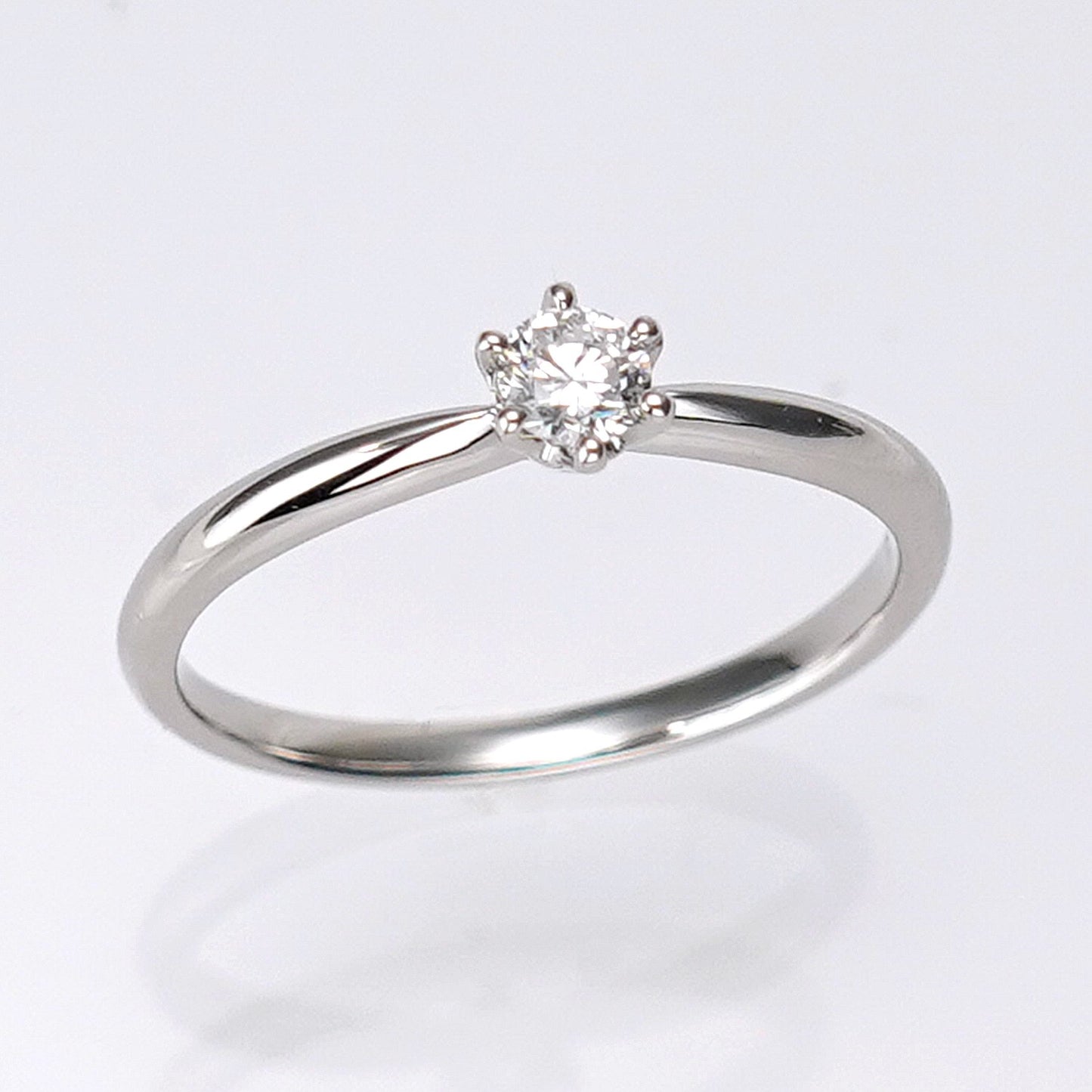 婚約指輪 高品質で人気デザインのシンプルなプラチナ製ダイヤモンドリング E1007-0.133ct,D,SI2,EX,HC-Pt950H