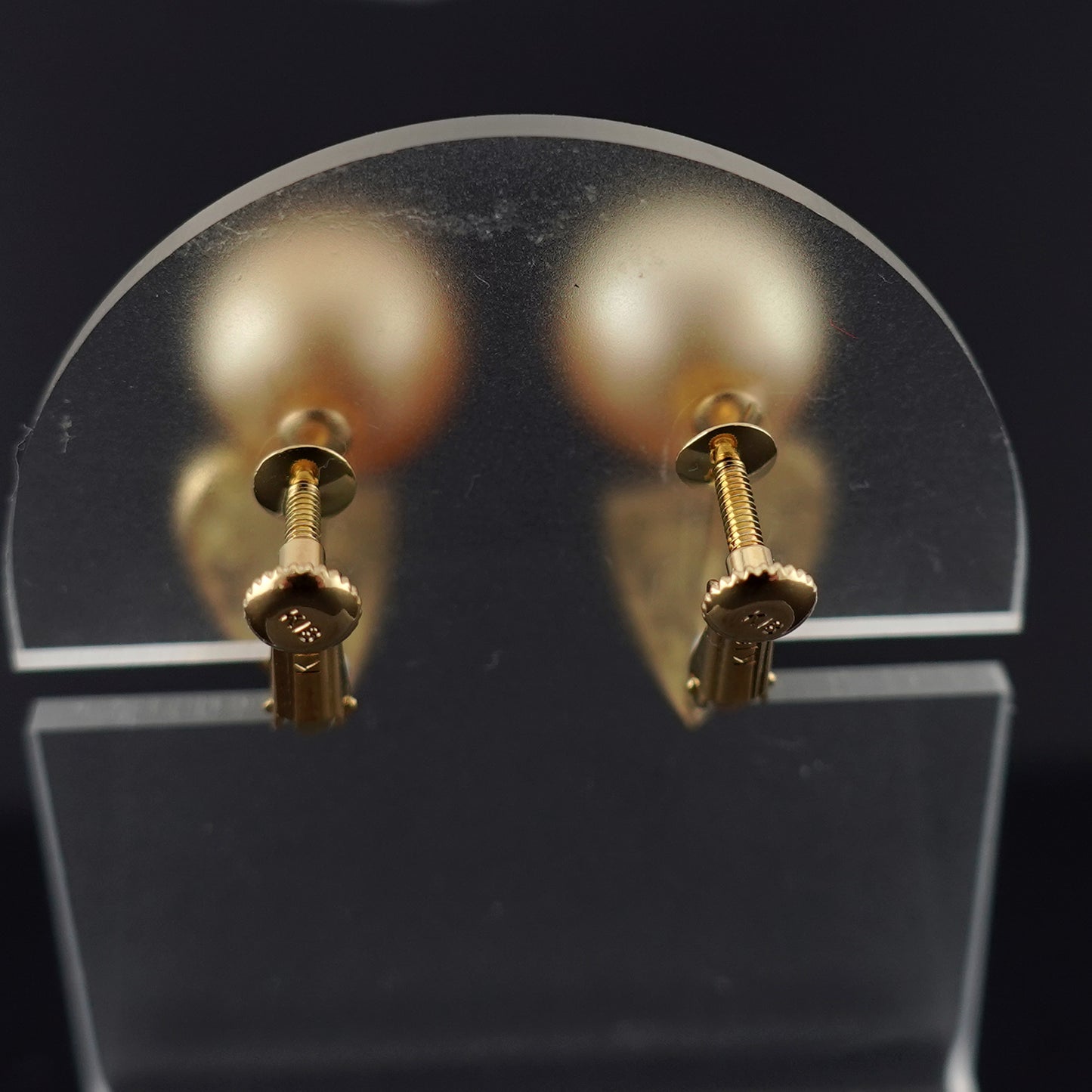 白蝶ゴールデンパールイヤリング10.3mm K18YGの透かし模様が印象的なきれいな金色の白蝶真珠を使用したイヤリング ERP-SC-G-10.3mm-K18YG-E-936