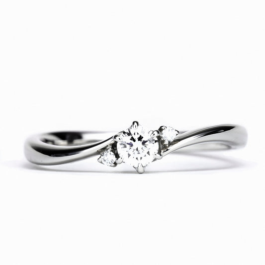 プラチナ製婚約指輪 人気デザインのリーズナブルなエンゲージリング ER282-0.20ct,F