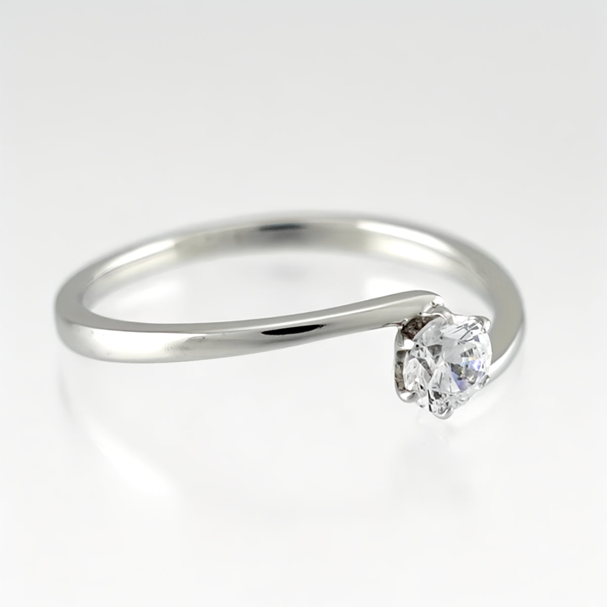 婚約指輪 人気デザインのシンプルなプラチナ製ダイヤモンドリング ESS-0222-0.20ct,F,VS2,3EX,HC-Pt900H