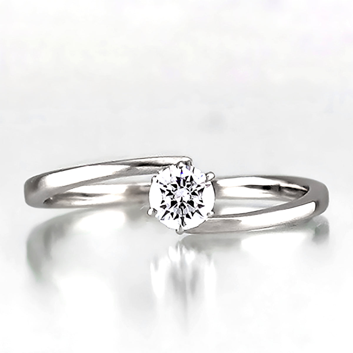 婚約指輪 人気デザインのシンプルなプラチナ製ダイヤモンドリング ESS-0222-0.20ct,F,VS2,3EX,HC-Pt900H