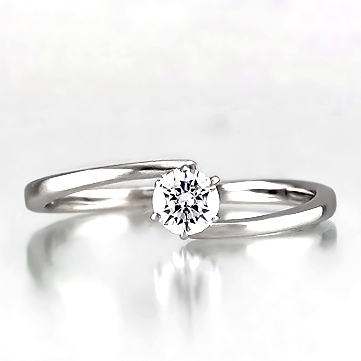 婚約指輪 人気デザインのシンプルなプラチナ製ダイヤモンドリング ESS-0222-0.18ct,G,SI2,G-Pt900H