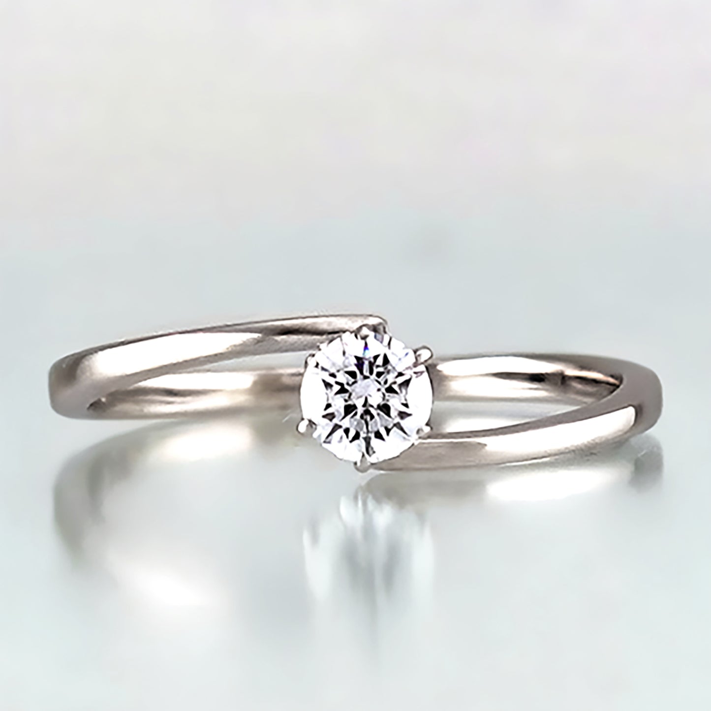 婚約指輪 人気デザインのシンプルなプラチナ製ダイヤモンドリング ESS-0222-0.20ct,F,SI2,VG-Pt900H