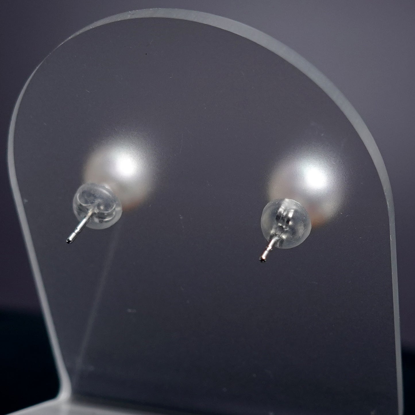 パールピアス  色照りの良いシルバーピンク系のキレイな真珠 PE-Pa-6.8mm-K14WG-Sy23051503