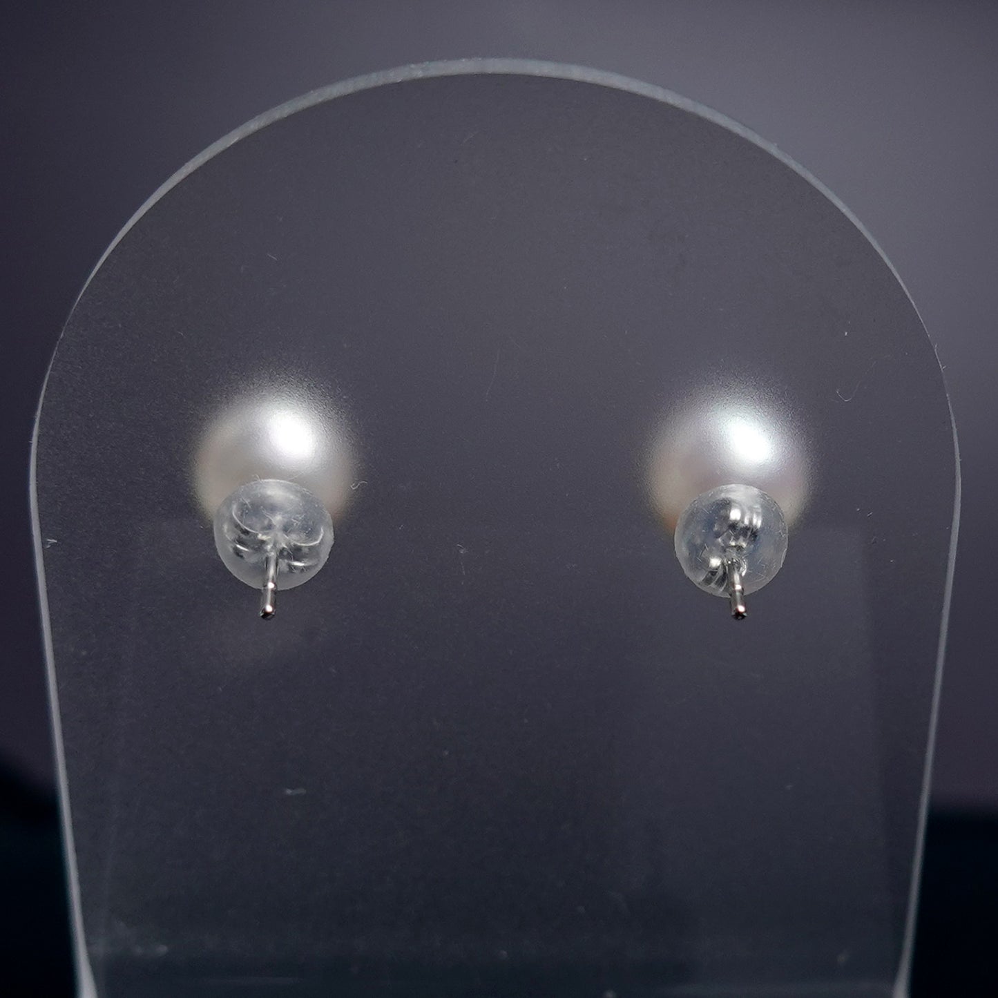 パールピアス  色照りの良いシルバーピンク系のキレイな真珠 PE-Pa-6.8mm-K14WG-Sy23051503