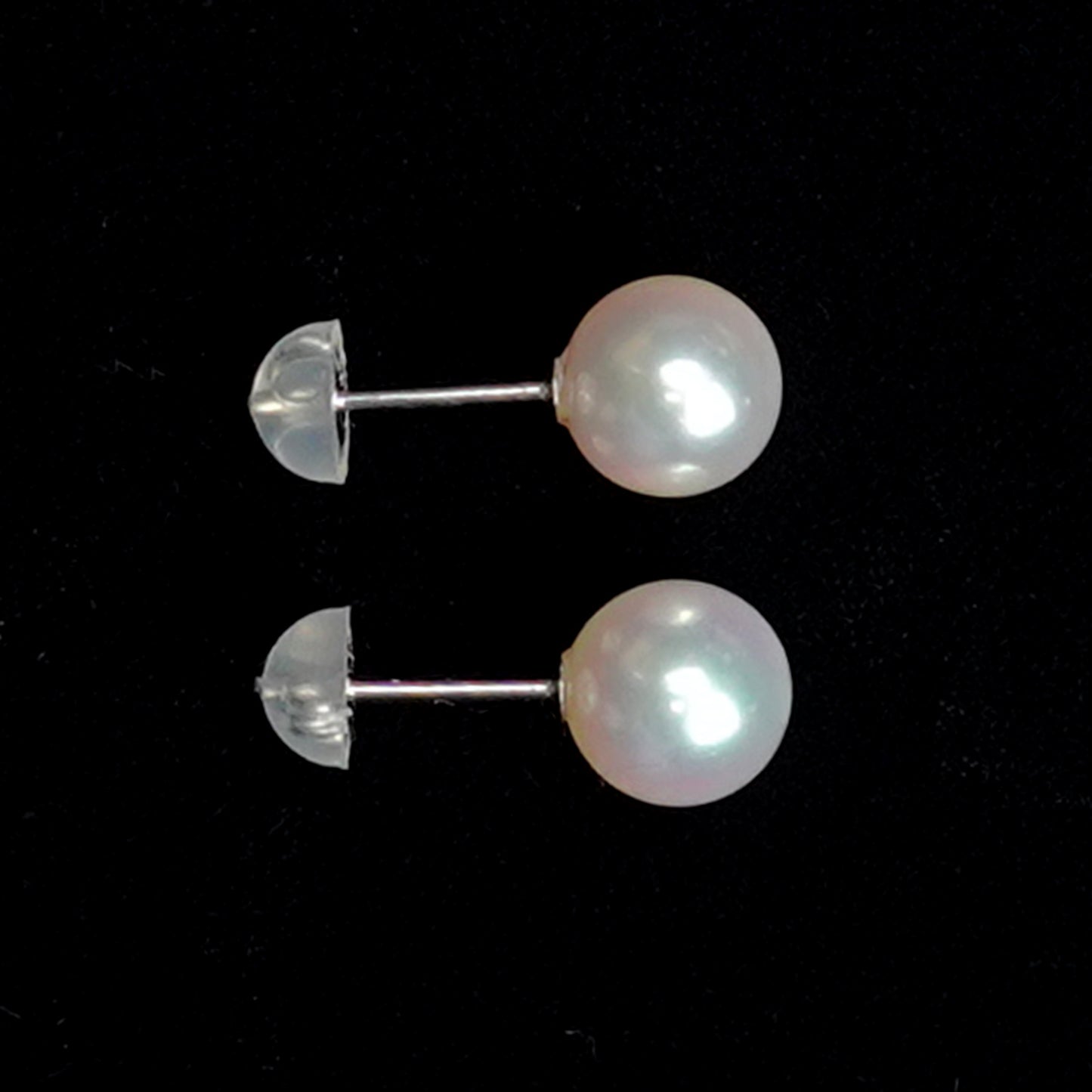 パールピアス  色照りの良いシルバーピンク系のキレイな真珠 PE-Pa-6.8mm-K14WG-Sy23051503
