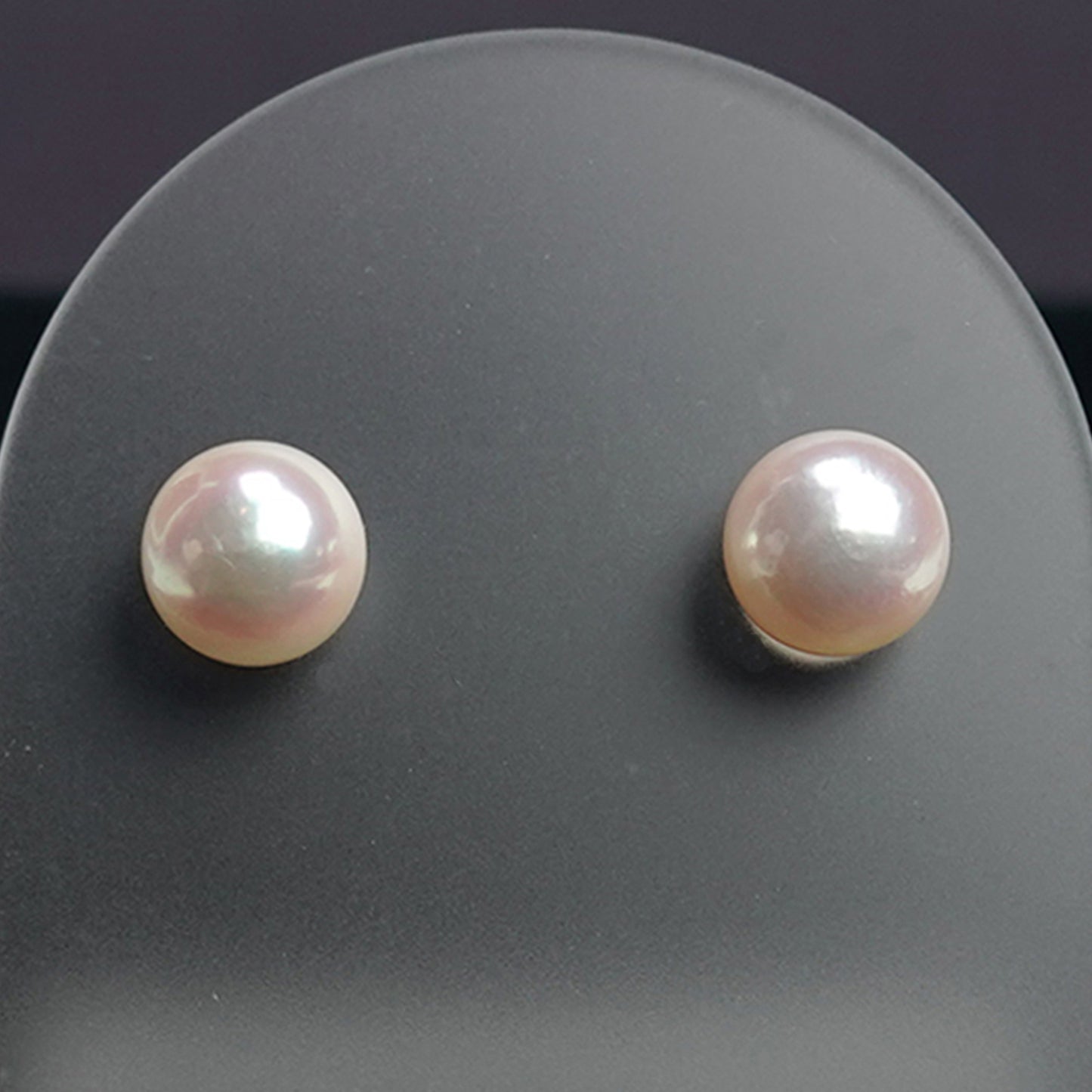 パールピアス  色照りの良いピンク系の花珠に引けを取らないキレイな真珠 PE-Pa-7.7mm-K14WG-Sy23051502