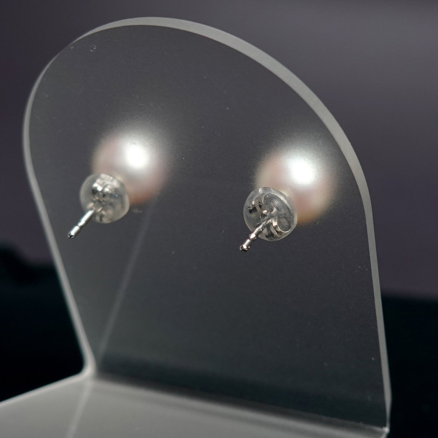 パールピアス  色照りの良いピンク系の花珠に引けを取らないキレイな真珠 PE-Pa-7.7mm-K14WG-Sy23051502