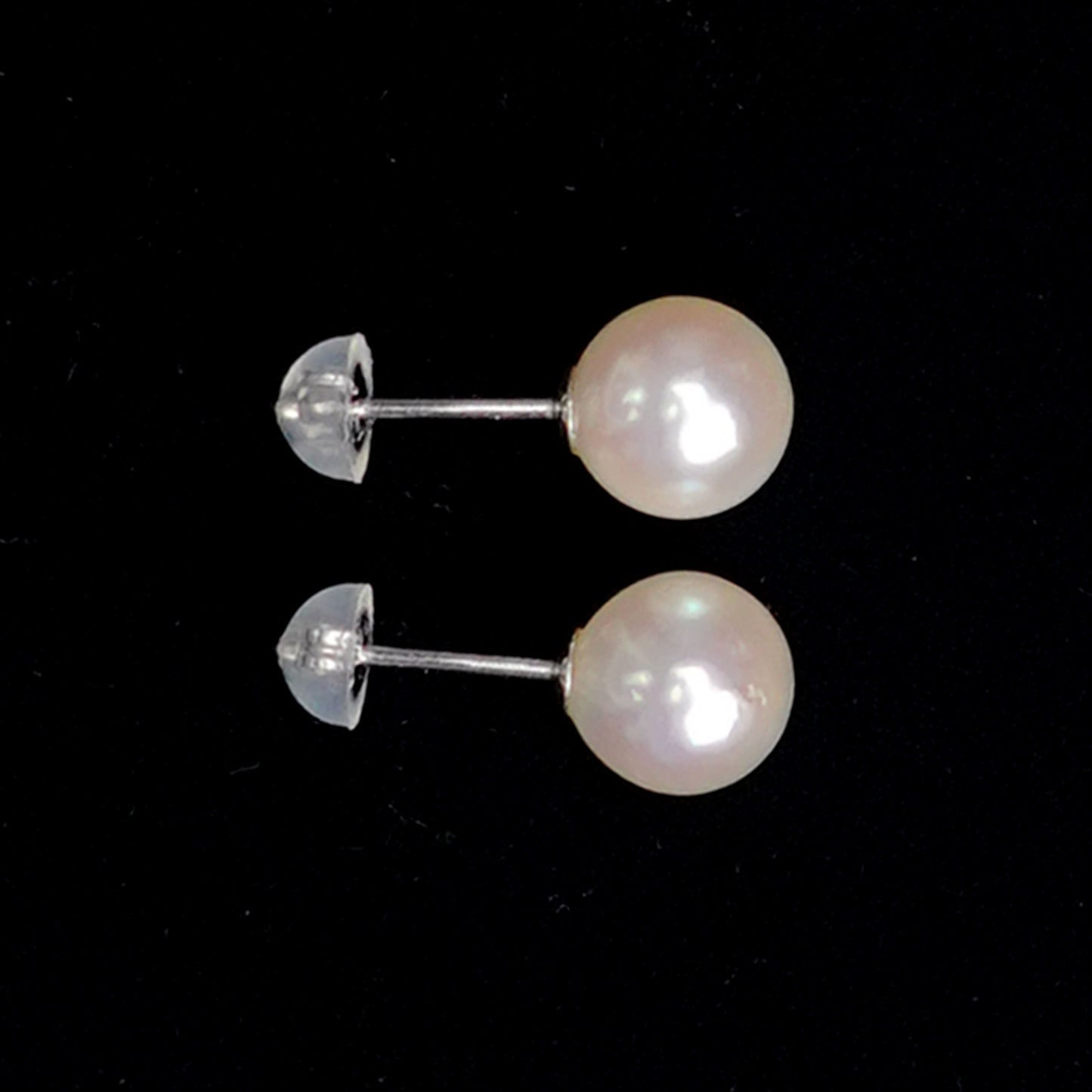パールピアス  色照りの良いピンク系のキレイな真珠 PE-Pa-7.5mm-K14WG-Sy23051501