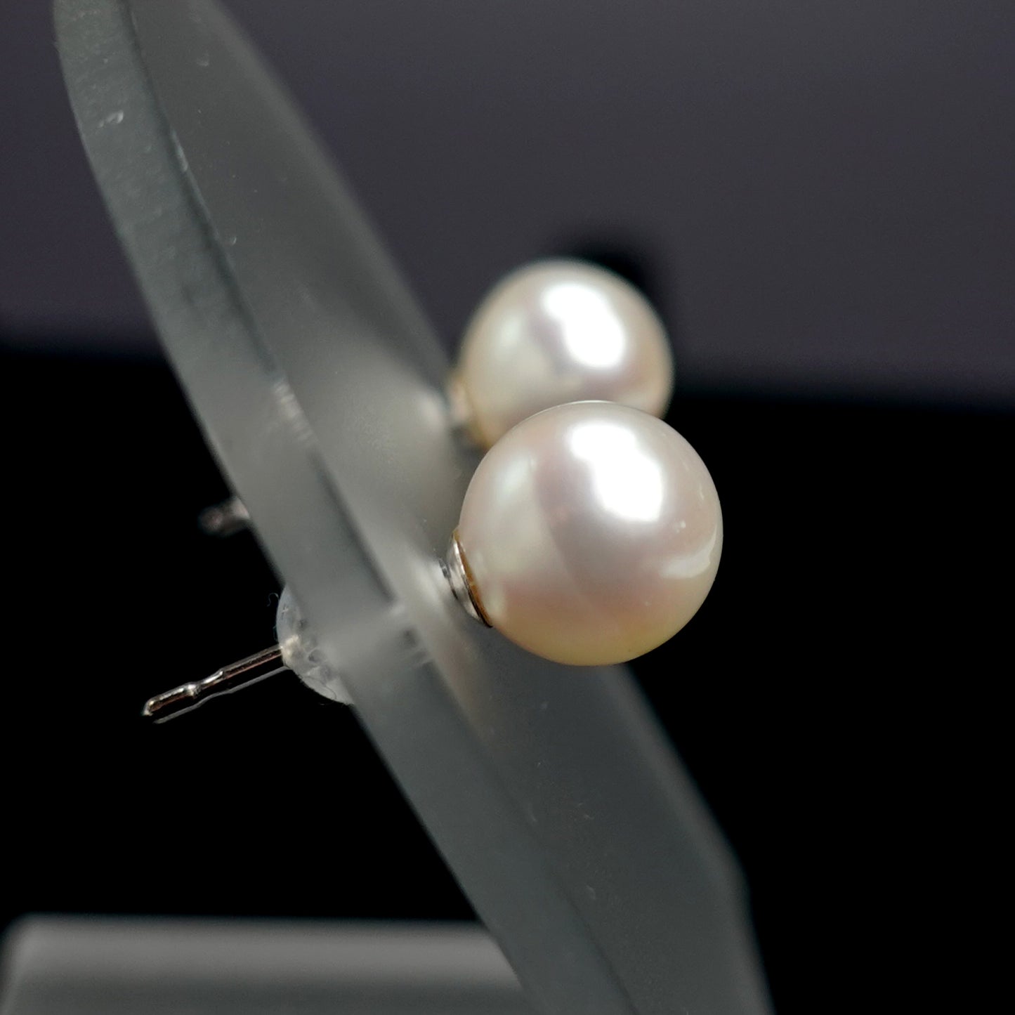 パールピアス  色照りの良いピンク系のキレイな真珠 PE-Pa-7.5mm-K14WG-Sy23051501