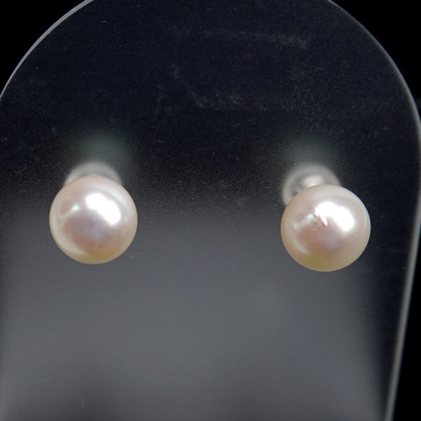 パールピアス  色照りの良いピンク系のキレイな真珠 PE-Pa-7.5mm-K14WG-Sy23051501