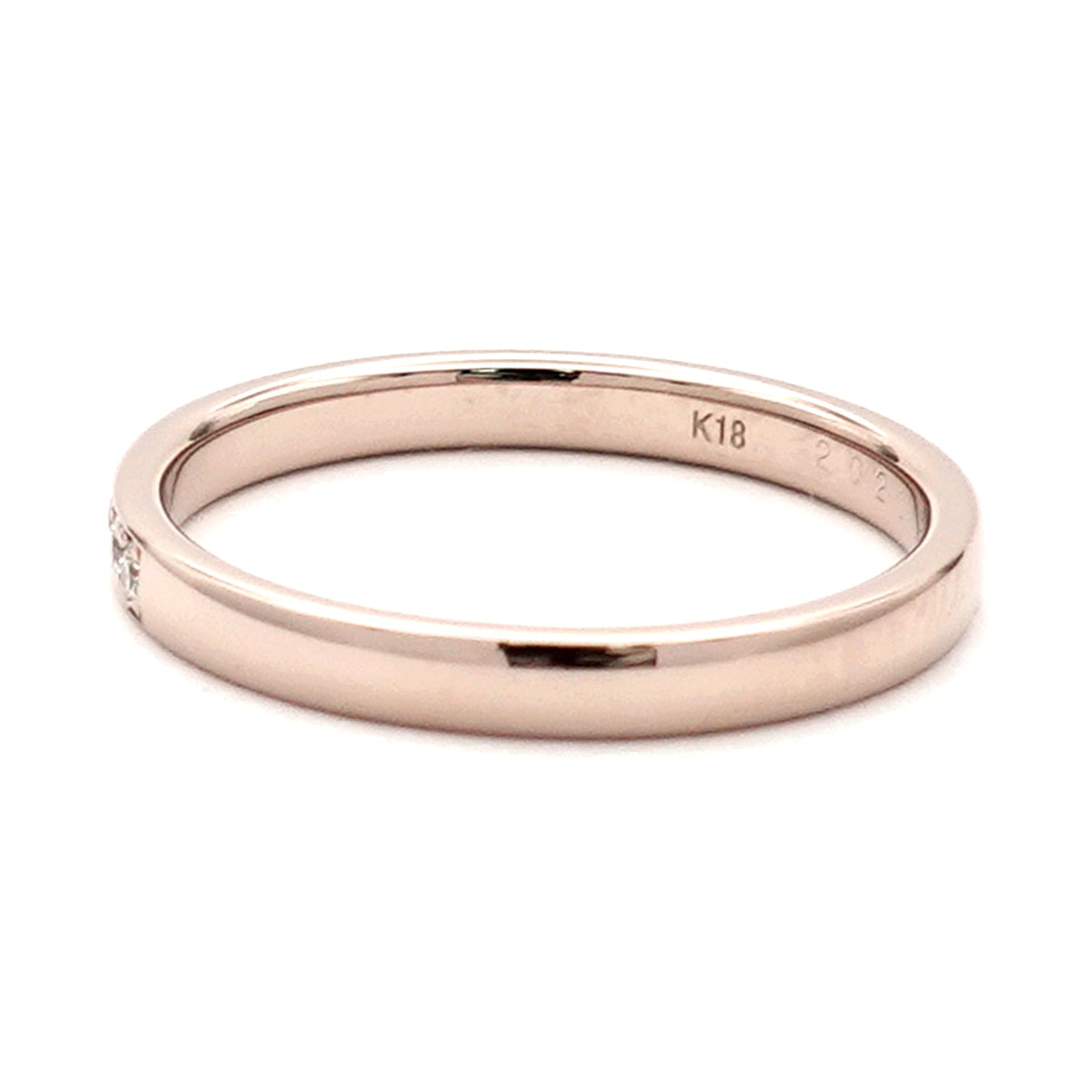 【鍛造】結婚指輪ペア ハーフエタニティリング 高品質H&Cダイヤモンドを使用（K18CLG）変形やキズに非常に強い鍛造製法の指輪 MpKK-HE-H23h-K18CLG-KK80-25-Pt