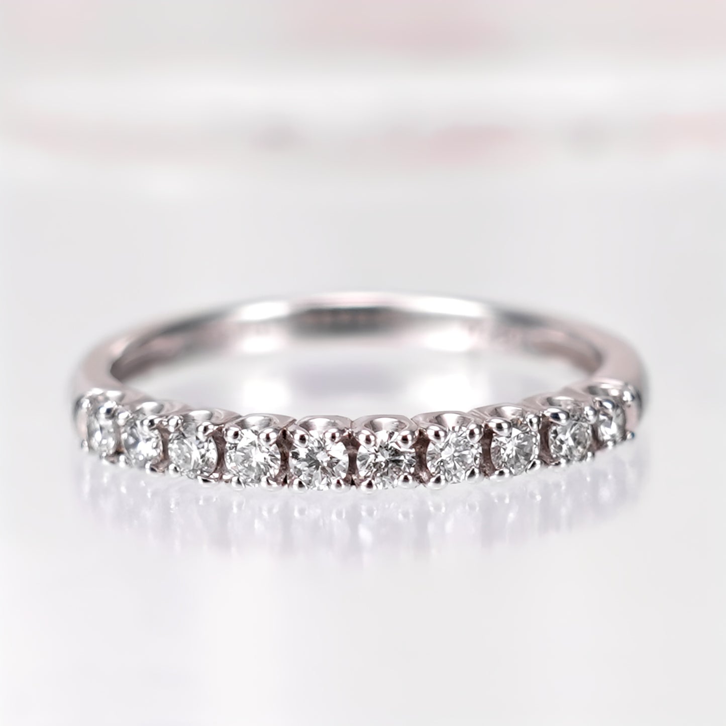 【特別価格】ダイヤモンドリング（H&Cダイヤ10個：0.20ct-K18WG）-RD020-HC10p